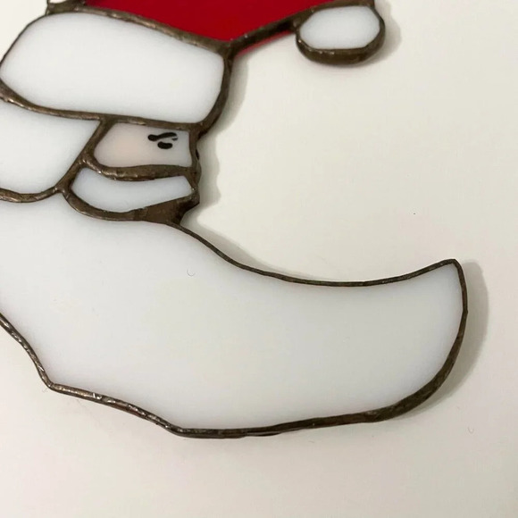Stained Glass Crescent Moon Santa Claus Sun Catcher 4.25 Inch - Picture 3 of 16